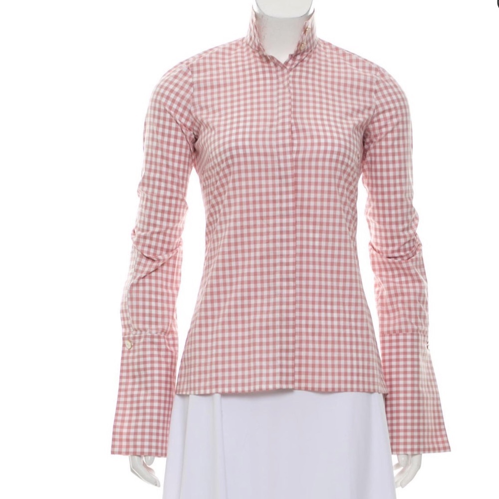 Caroline Constas Checkered Button Up - image 4